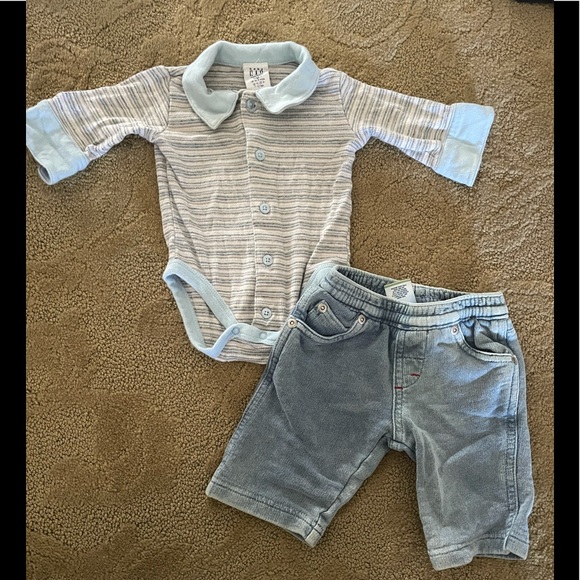 GAP Other - GAP stripe top and jeans baby boy 0-3 months 100% cotton vintage